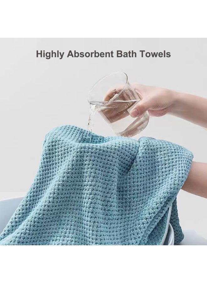 Microfiber Bath Towels, 90 x 170 cm, Set of 2, Super Soft, Highly Absorbent, Quick-Dry, Multipurpose Use Towel (Pink + Light Blue) - Image 5